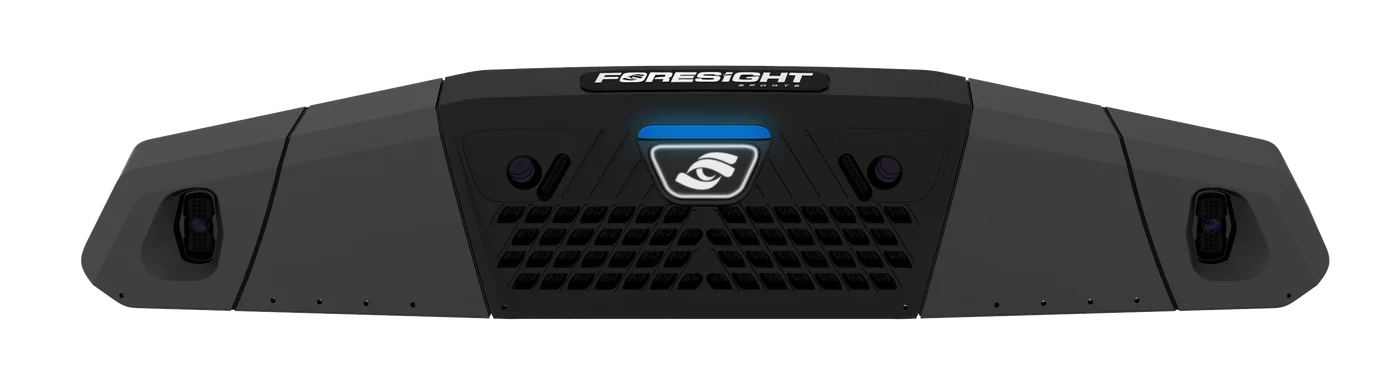 Foresight Falcon Launch Monitor front view showcasing advanced imaging technology for golf tracking.