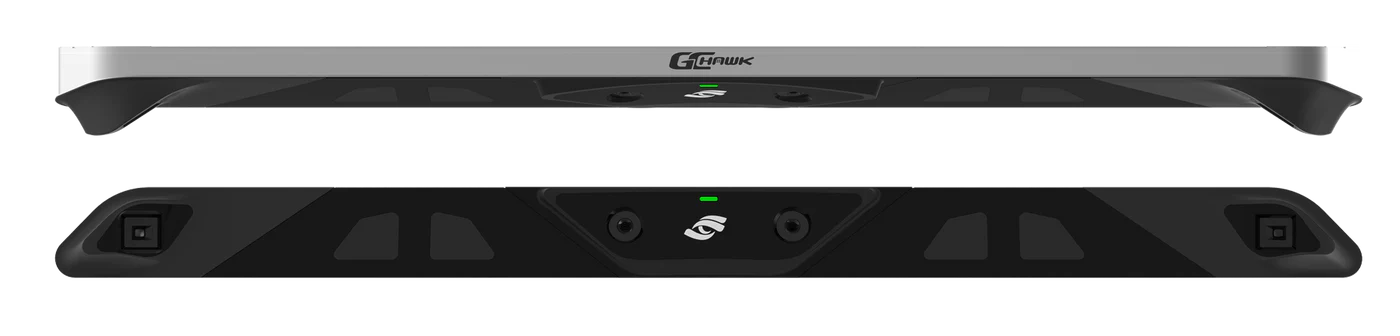GCHawk Launch Monitor – Professional overhead golf simulator tracker with sleek design and advanced sensors.